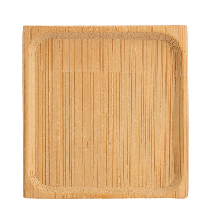 Plato Degustacion de Bambu Cuadrado 6x6cm (24 Uds) Plato Degustacion de Bambu Cuadrado 6x6cm (24 Uds)