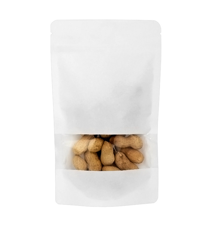 Bolsa Doypack Autocierre Zip y Ventana Blanco 25+12x35cm (50 Uds) Bolsa Doypack Autocierre Zip y Ventana Blanco 25+12x35cm (50 Uds)