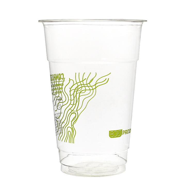 Vaso Almidón de Maíz PLA "Green Stripe" 295ml (50 Uds) Vaso Almidón de Maíz PLA "Green Stripe" 295ml (50 Uds)