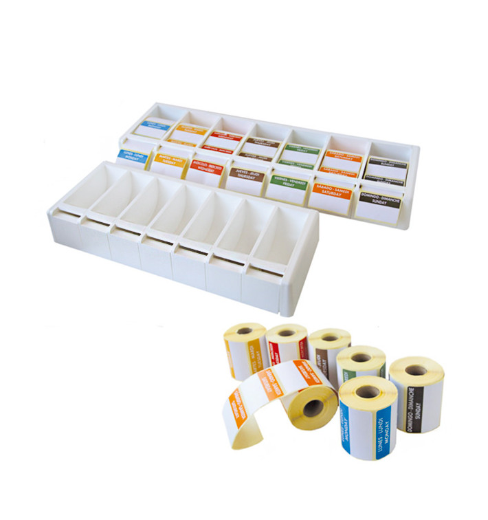 Dispensador con Etiquetas Diarias Control Alimentario (1 Ud) Dispensador con Etiquetas Diarias Control Alimentario (1 Ud)