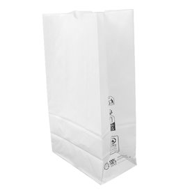 Bolsa de Papel Sin Asas Kraft Blanca 50g/m² 15+9x28cm (1.000 Uds)