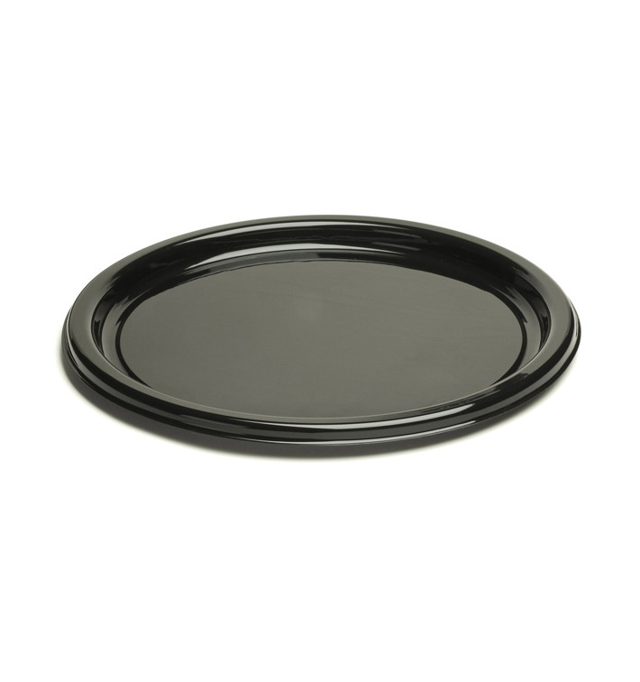 Plato de Plastico Redondo Negro 18 cm (25 Uds)