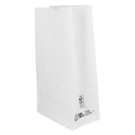 Bolsa de Papel Sin Asas Kraft Blanca 50g/m² 12+8x24cm (25 Uds)