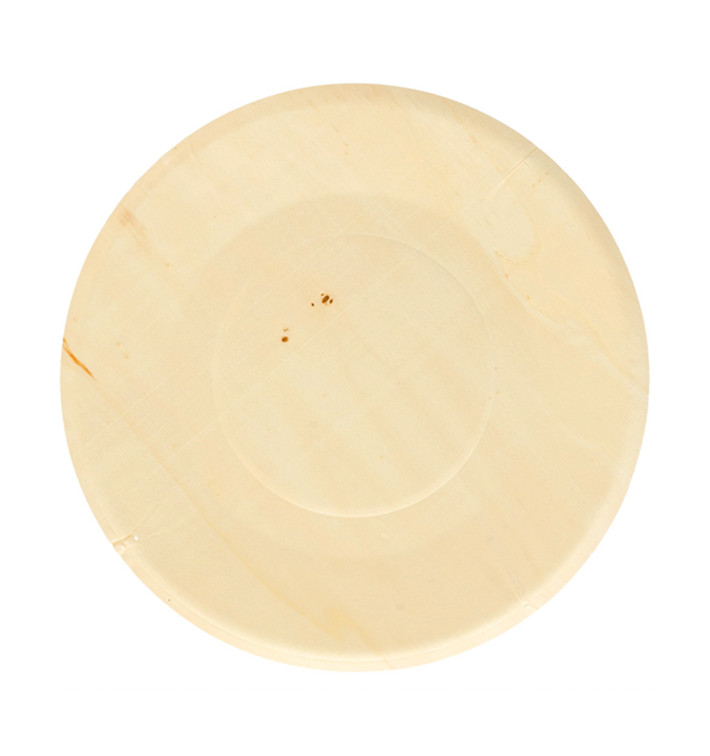 Plato de Madera Redondo Ø21,5cm (50 Uds) Plato de Madera Redondo Ø21,5cm (50 Uds)