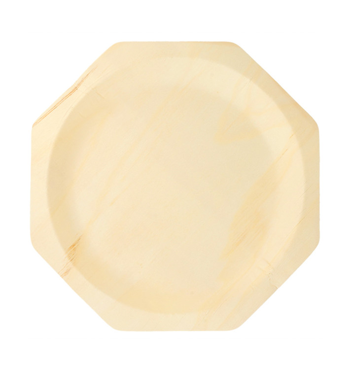 Plato de Madera Octogonal 260mm (50 Uds) Plato de Madera Octogonal 260mm (50 Uds)