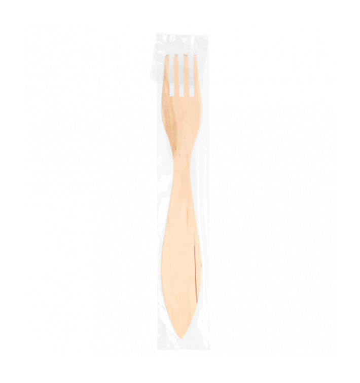 Tenedor de Madera 150mm Enfundado (100 Uds) Tenedor de Madera 150mm Enfundado (100 Uds)