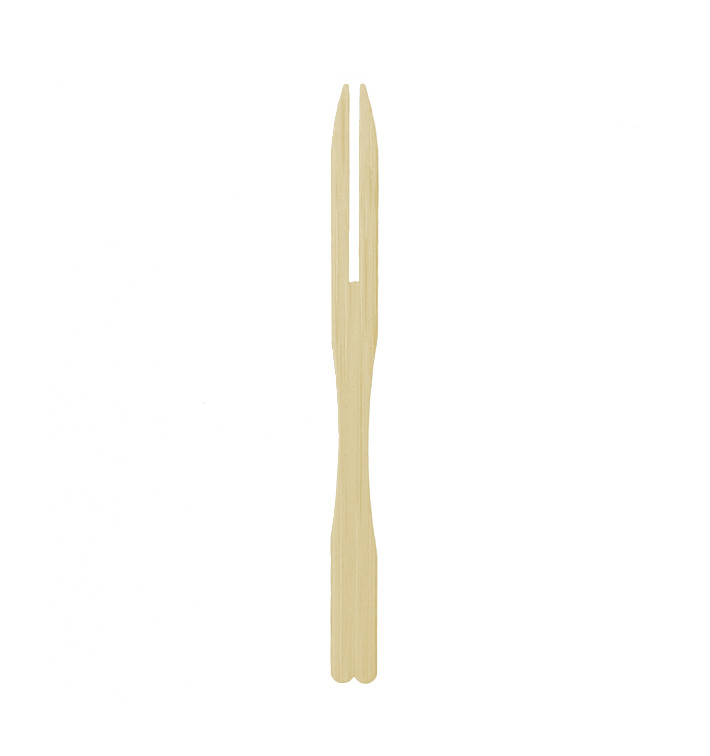 Mini Tenedor de Bambu Degustación 90mm (200 Uds) Mini Tenedor de Bambu Degustación 90mm (200 Uds)