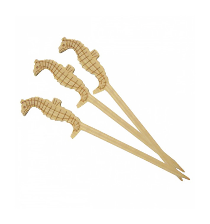 Pinchos de Bambu Decorados Caballito Mar 90 mm (100 Uds) Pinchos de Bambu Decorados Caballito Mar 90 mm (100 Uds)