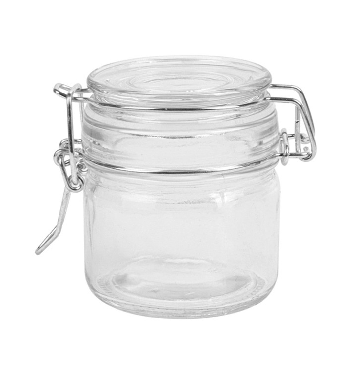 Tarro de Vidrio Hermético 80 ml Ø6x7cm (24 Uds) Tarro de Vidrio Hermético 80 ml Ø6x7cm (24 Uds)