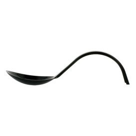 Cuchara Degustacion Asa Curva Negra 130 mm (50 uds)
