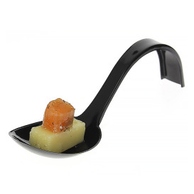Cuchara Degustacion Asa Curva Negra 130 mm (50 uds)