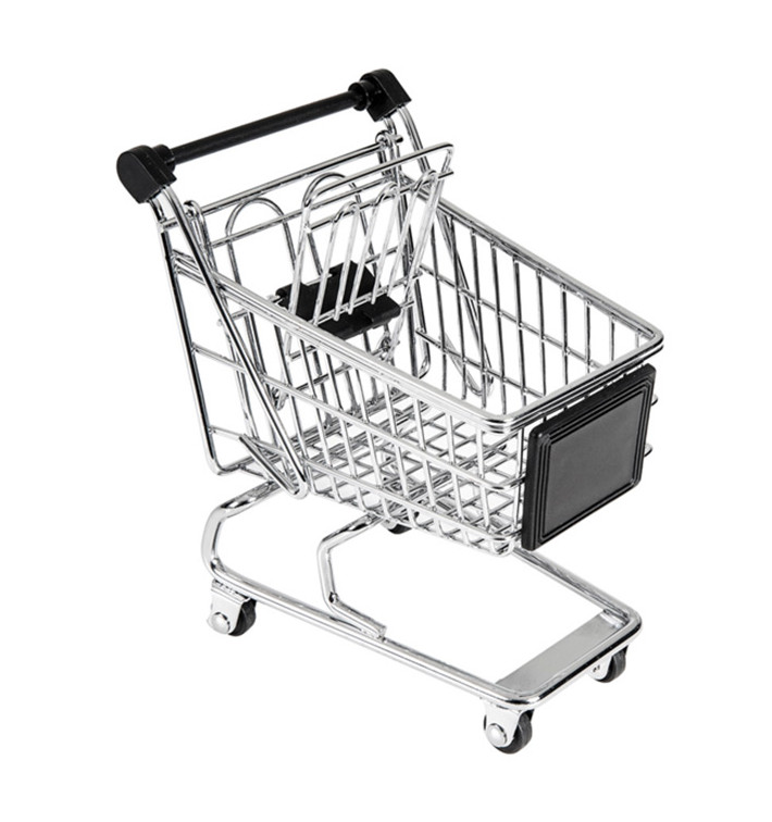Mini Carrito de Compra de Acero 13x13,5x9,5cm (1 Ud) Mini Carrito de Compra de Acero 13x13,5x9,5cm (1 Ud)