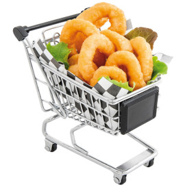 Mini Carrito de Compra de Acero 13x13,5x9,5cm (1 Ud)