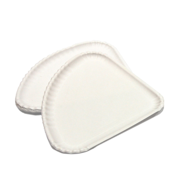 Plato de Cartón Blanco Triangular 1/4 30x21 (100 Uds) Plato de Cartón Blanco Triangular 1/4 30x21 (100 Uds)