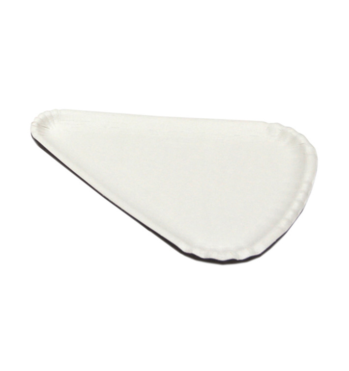 Plato de Cartón Blanco Triangular 1/8 24x18 (100 Uds) Plato de Cartón Blanco Triangular 1/8 24x18 (100 Uds)