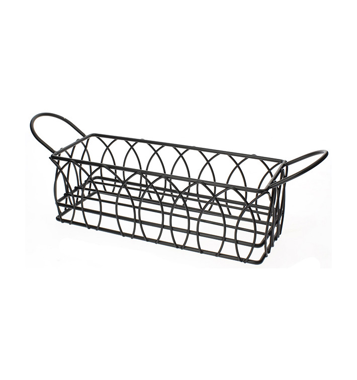 Cesta Rectangular de Acero Negro 210x80x70mm (1 Ud) Cesta Rectangular de Acero Negro 210x80x70mm (1 Ud)