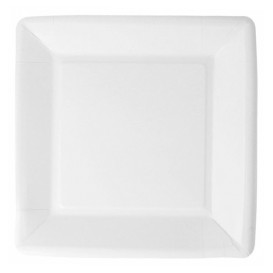 Plato de Papel Biocated Blanco Cuadrado 23cm (20 Uds)