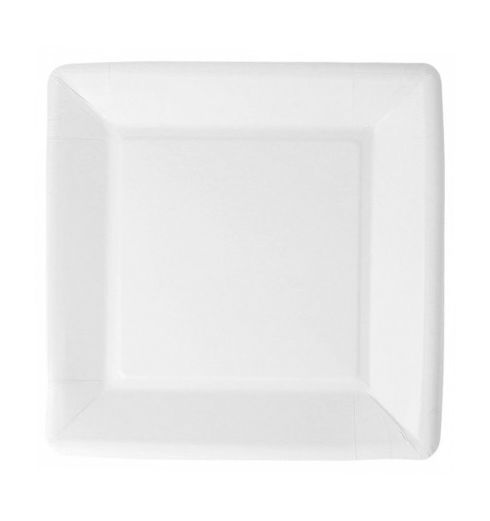 Plato de Papel Biocated Blanco Cuadrado 23cm (20 Uds)