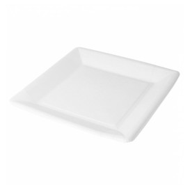 Plato de Papel Biocated Blanco Cuadrado 23cm (20 Uds)