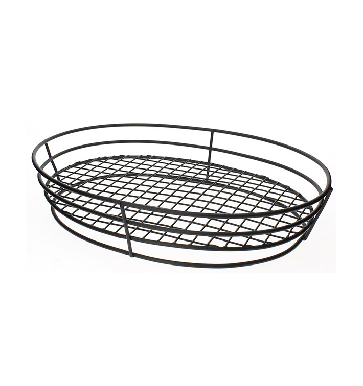 Cesta Ovalada de Acero Negro 280x205x57mm (1 Ud) Cesta Ovalada de Acero Negro 280x205x57mm (1 Ud)