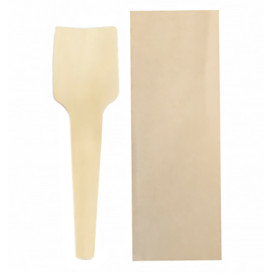 Cucharilla de Madera para Helados Enfundada 70mm (50 Uds)