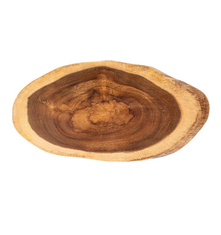 Bandeja Presentación Ovalada de Madera 406x203x19mm (1 Ud)