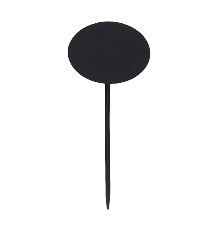 Pinchos de Bambu Pizarra Oval 8x6x18cm (5 Uds) Pinchos de Bambu Pizarra Oval 8x6x18cm (5 Uds)