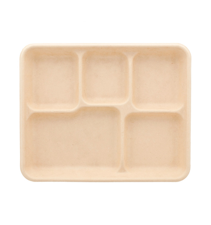 Bandeja Caña de Azucar 5C Natural 265x215x20mm (50 Uds) Bandeja Caña de Azucar 5C Natural 265x215x20mm (50 Uds)