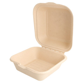 Envase Hamburguesa Caña de Azúcar 152x152x84mm (50 Uds)