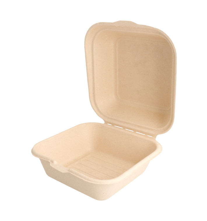 Envase Hamburguesa Caña de Azúcar 152x152x84mm (50 Uds) Envase Hamburguesa Caña de Azúcar 152x152x84mm (50 Uds)