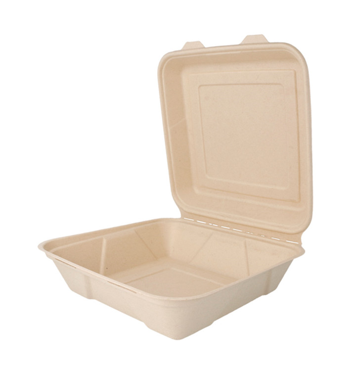 Envase MenuBox Caña Azúcar 225x225x75mm (50 Uds) Envase MenuBox Caña Azúcar 225x225x75mm (50 Uds)