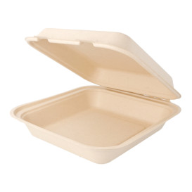Envase MenuBox Caña Azúcar Natural 20x20x7,5cm (50 Uds)