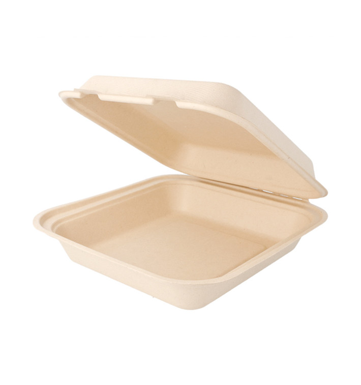 Envase MenuBox Caña Azúcar Natural 20x20x7,5cm (50 Uds) Envase MenuBox Caña Azúcar Natural 20x20x7,5cm (50 Uds)