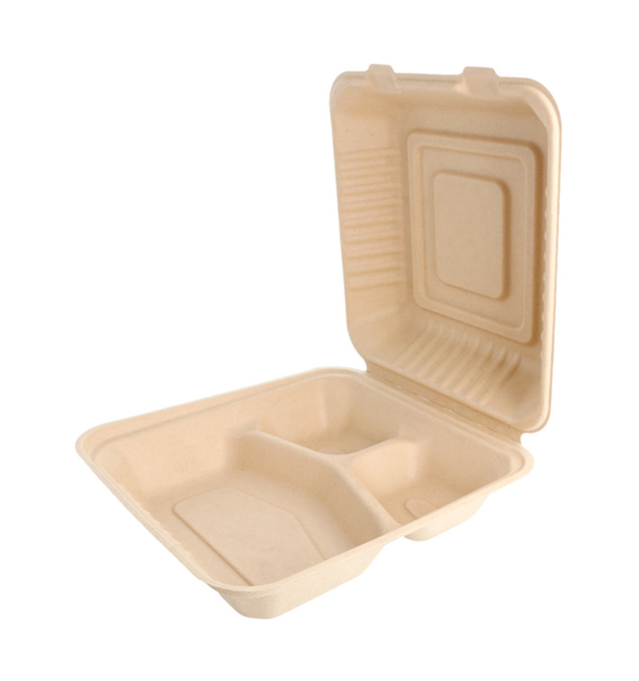 Envase MenuBox Caña Azúcar 3C Natural 20x20x7,5cm (50 Uds) Envase MenuBox Caña Azúcar 3C Natural 20x20x7,5cm (50 Uds)