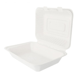 Envase MenuBox Caña Azúcar Blanco 225x165x64mm (50 Uds)