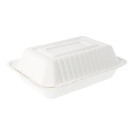 Envase MenuBox Caña Azúcar Blanco 225x165x64mm (50 Uds)