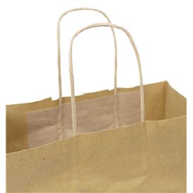 Bolsas de Papel Asa Plana Kraft 80g/m² 22+10x28cm (50 Uds)