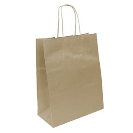 Bolsas de Papel Asa Plana Kraft 80g/m² 22+10x28cm (250 Uds)