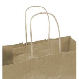 Bolsas de Papel Asa Plana Kraft 80g/m² 22+10x28cm (250 Uds)