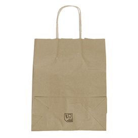 Bolsas de Papel Asa Plana Kraft 80g/m² 22+10x28cm (250 Uds)