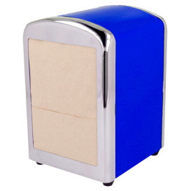 Dispensador Miniservis de Acero Azul 10,5x9,7x14cm (1 Uds)