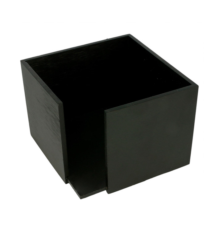 Servilletero Cocktail de Bambú Negro 13,5x13,5x10cm (1 Ud)