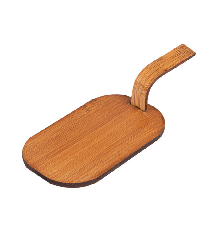 Mini Pala Bambú Natural Tapas 8x5 cm (100 Uds) Mini Pala Bambú Natural Tapas 8x5 cm (100 Uds)