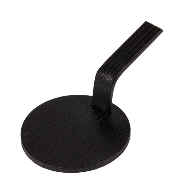 Mini Pala Bambú Negra Tapas Ø5 cm (100 Uds)