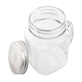Jarra de Cristal con Tapa y Pajita 450ml (1 Ud)