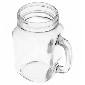 Jarra de Cristal con Tapa y Pajita 450ml (1 Ud)