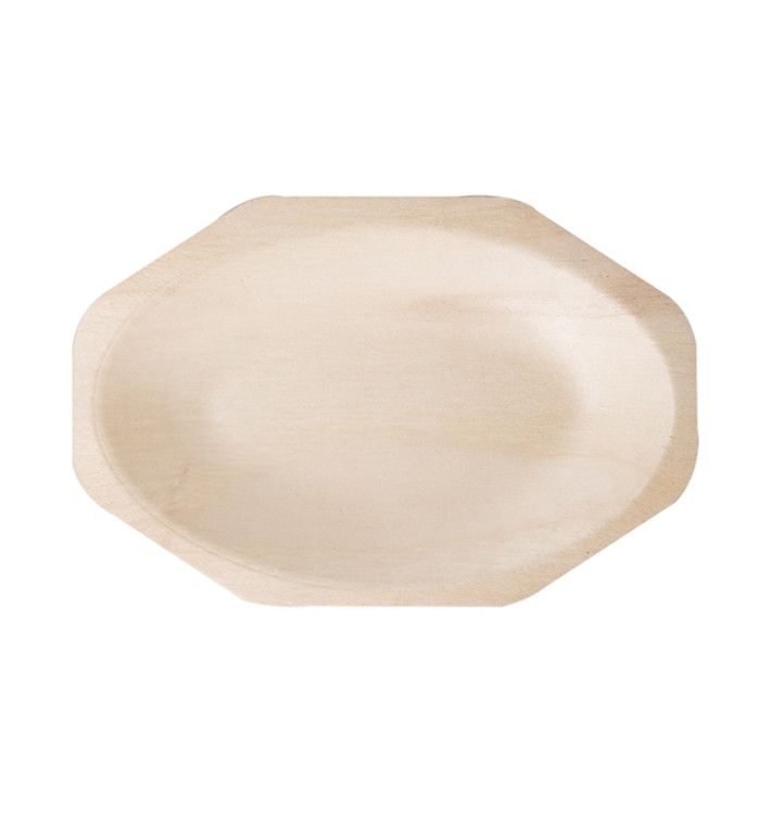 Bandeja de Madera Octogonal 20x13x2,5 cm (50 Uds)