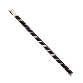 Pajita Cuchara Papel Negro Enfundada Blanco Ø8mm 21cm (1000 Uds)
