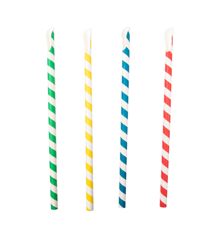 Pajita Cuchara Papel Surtido Ø8mm 21cm (100 Uds) Pajita Cuchara Papel Surtido Ø8mm 21cm (100 Uds)