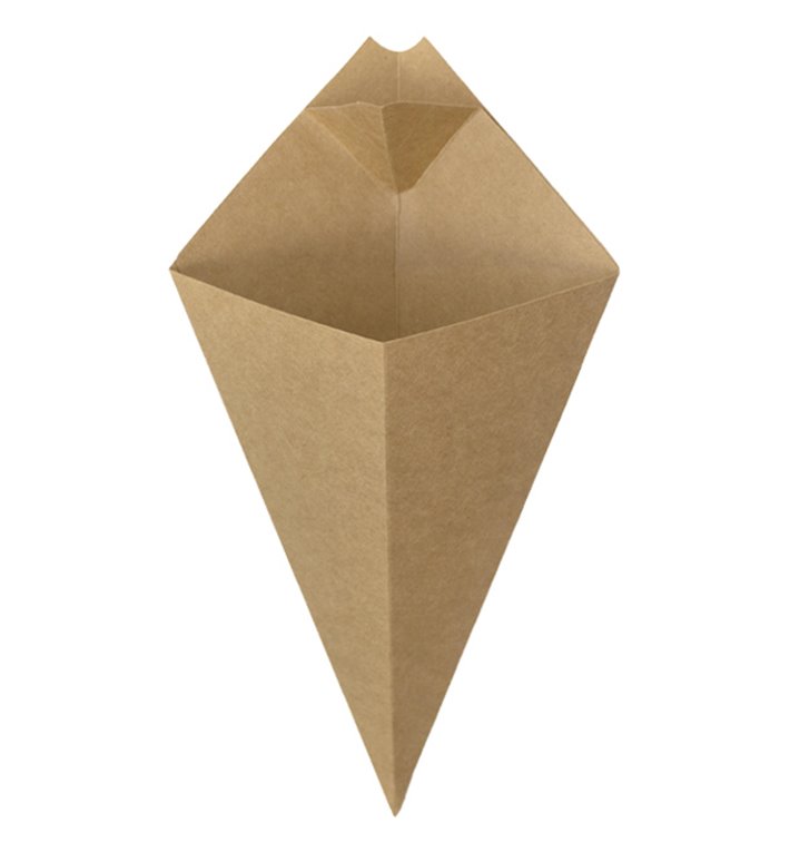 Cono Kraft Pestaña para Salsa 220mm 100g (200 Uds) Cono Kraft Pestaña para Salsa 220mm 100g (200 Uds)